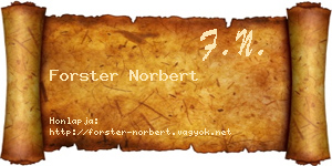 Forster Norbert névjegykártya